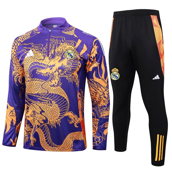 Sudadera De Training Real Madrid 2024/25 Purpura Amarillo 3